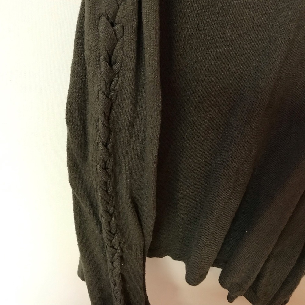 Olive green cold shoulder with sleeve detail